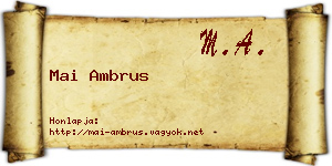 Mai Ambrus névjegykártya